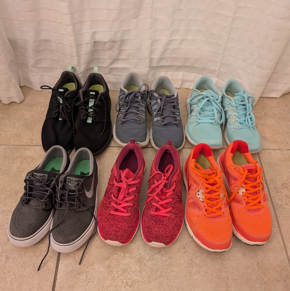Nike Bundle 6 Pairs Of Shoes, Womens 6.5